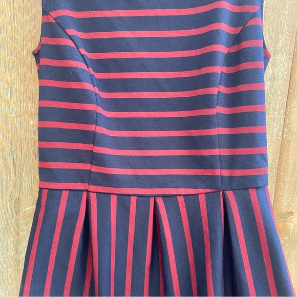 MERONA Women’s Navy Red Striped Sleeveless Sheath Dress Size Small - Picture 4 of 9
